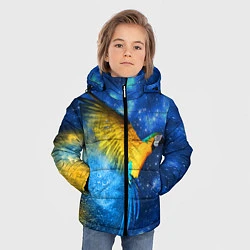 Куртка зимняя для мальчика Космический попугай, цвет: 3D-черный — фото 2