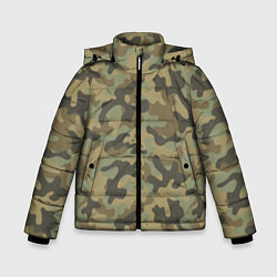 Куртка зимняя для мальчика Камуфляж: хаки, цвет: 3D-черный