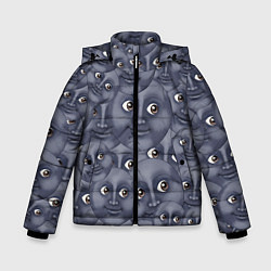 Куртка зимняя для мальчика Эмодзи, цвет: 3D-черный