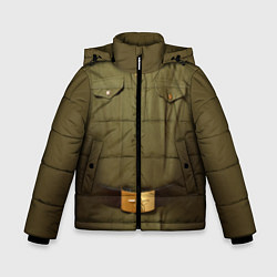 Куртка зимняя для мальчика Униформа солдата, цвет: 3D-черный