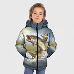 Куртка зимняя для мальчика Дерзская щука, цвет: 3D-светло-серый — фото 2