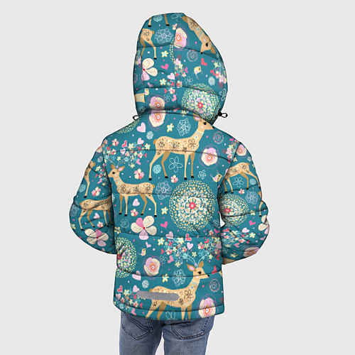 Зимняя куртка для мальчика Олений узор / 3D-Светло-серый – фото 4
