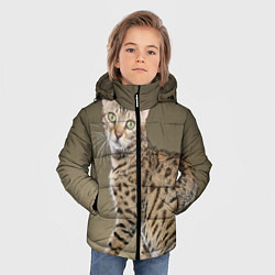 Куртка зимняя для мальчика Пятнистый котик, цвет: 3D-черный — фото 2