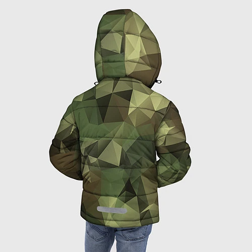 Зимняя куртка для мальчика Камуфляж и герб / 3D-Светло-серый – фото 4