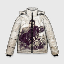 Куртка зимняя для мальчика Сталин байкер, цвет: 3D-светло-серый