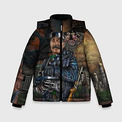 Куртка зимняя для мальчика Сталин военный, цвет: 3D-черный