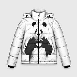 Куртка зимняя для мальчика Panda Love, цвет: 3D-светло-серый