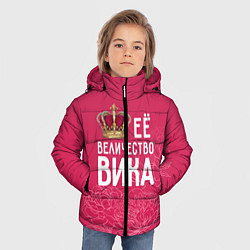 Куртка зимняя для мальчика Её величество Вика, цвет: 3D-черный — фото 2