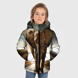 Куртка зимняя для мальчика Дикий слон, цвет: 3D-черный — фото 2