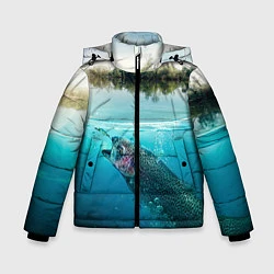 Куртка зимняя для мальчика Рыбалка на спиннинг, цвет: 3D-черный