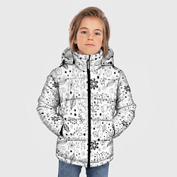 Куртка зимняя для мальчика Цветочки-травушки, цвет: 3D-черный — фото 2
