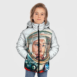 Куртка зимняя для мальчика Гагарин в полете, цвет: 3D-черный — фото 2
