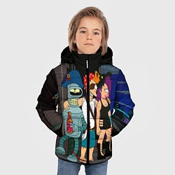 Куртка зимняя для мальчика Футурама пати, цвет: 3D-черный — фото 2
