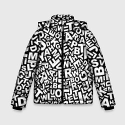 Куртка зимняя для мальчика Английский алфавит, цвет: 3D-черный