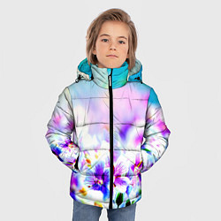 Куртка зимняя для мальчика Цветочное поле, цвет: 3D-красный — фото 2