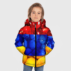 Куртка зимняя для мальчика Флаг Армении, цвет: 3D-черный — фото 2