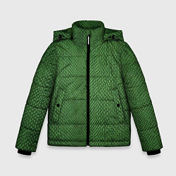 Куртка зимняя для мальчика Змеиная зеленая кожа, цвет: 3D-черный