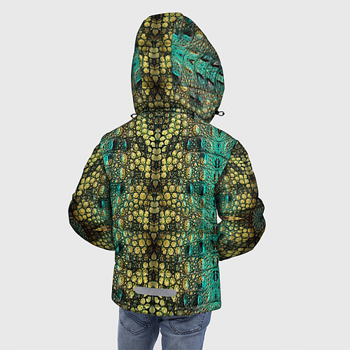 Зимняя куртка для мальчика Крокодил / 3D-Светло-серый – фото 4