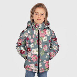 Куртка зимняя для мальчика Цветочки, цвет: 3D-красный — фото 2