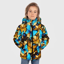 Куртка зимняя для мальчика Бабочки, цвет: 3D-красный — фото 2
