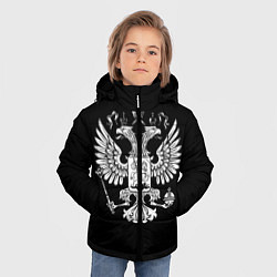 Куртка зимняя для мальчика Двуглавый орел, цвет: 3D-светло-серый — фото 2