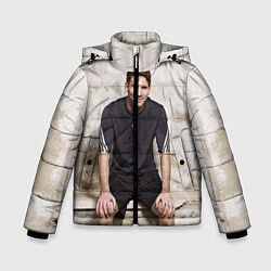 Куртка зимняя для мальчика Улыбчивый Месси, цвет: 3D-светло-серый