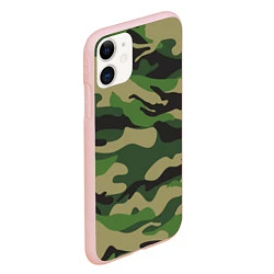 Чехол iPhone 11 матовый Камуфляж: хаки/зеленый, цвет: 3D-светло-розовый — фото 2
