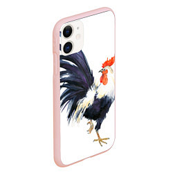 Чехол iPhone 11 матовый Петух Символ 2017 года 8, цвет: 3D-светло-розовый — фото 2