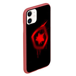 Чехол iPhone 11 матовый Gambit: Black collection цвета 3D-красный — фото 2