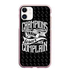 Чехол iPhone 11 матовый Champions Train, цвет: 3D-светло-розовый