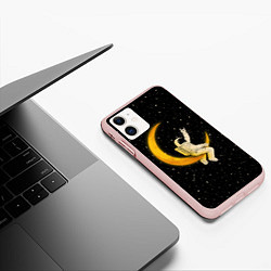 Чехол iPhone 11 матовый Лунный наездник, цвет: 3D-светло-розовый — фото 2
