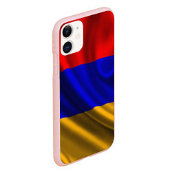 Чехол iPhone 11 матовый Флаг Армения, цвет: 3D-светло-розовый — фото 2