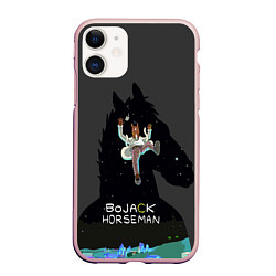 Чехол iPhone 11 матовый Bojack Horseman, цвет: 3D-светло-розовый