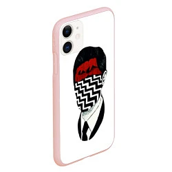 Чехол iPhone 11 матовый Twin Peaks Face, цвет: 3D-светло-розовый — фото 2