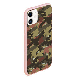 Чехол iPhone 11 матовый Камуфляж: коричневый/хаки, цвет: 3D-светло-розовый — фото 2