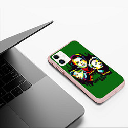 Чехол iPhone 11 матовый Green Day: Trio, цвет: 3D-светло-розовый — фото 2