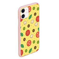 Чехол iPhone 11 матовый Pizza, цвет: 3D-светло-розовый — фото 2