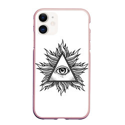 Чехол iPhone 11 матовый They watching, цвет: 3D-светло-розовый