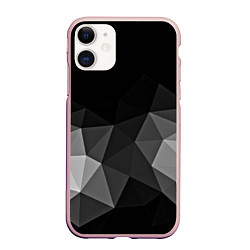 Чехол iPhone 11 матовый Abstract gray, цвет: 3D-светло-розовый