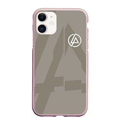 Чехол iPhone 11 матовый Linkin Park: Grey style, цвет: 3D-светло-розовый