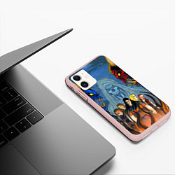 Чехол iPhone 11 матовый Dethklok: Heroes, цвет: 3D-светло-розовый — фото 2