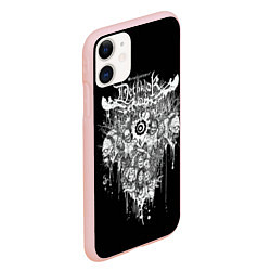 Чехол iPhone 11 матовый Dethklok Skeletons, цвет: 3D-светло-розовый — фото 2