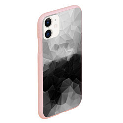 Чехол iPhone 11 матовый Polygon gray, цвет: 3D-светло-розовый — фото 2