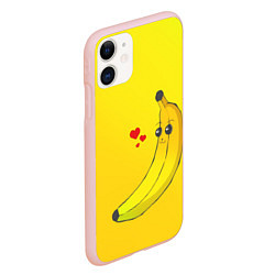 Чехол iPhone 11 матовый Just Banana (Yellow), цвет: 3D-светло-розовый — фото 2