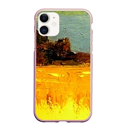 Чехол iPhone 11 матовый Картина маслом, цвет: 3D-светло-розовый