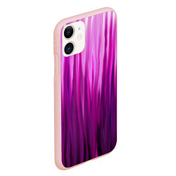 Чехол iPhone 11 матовый Фиолетово-черные краски, цвет: 3D-светло-розовый — фото 2