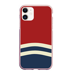 Чехол iPhone 11 матовый Волны в море, цвет: 3D-светло-розовый
