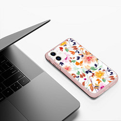Чехол iPhone 11 матовый Нежные цветы, цвет: 3D-светло-розовый — фото 2