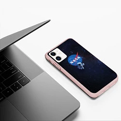 Чехол iPhone 11 матовый NASA: Hello World, цвет: 3D-светло-розовый — фото 2