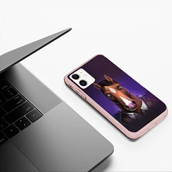 Чехол iPhone 11 матовый BoJack, цвет: 3D-светло-розовый — фото 2